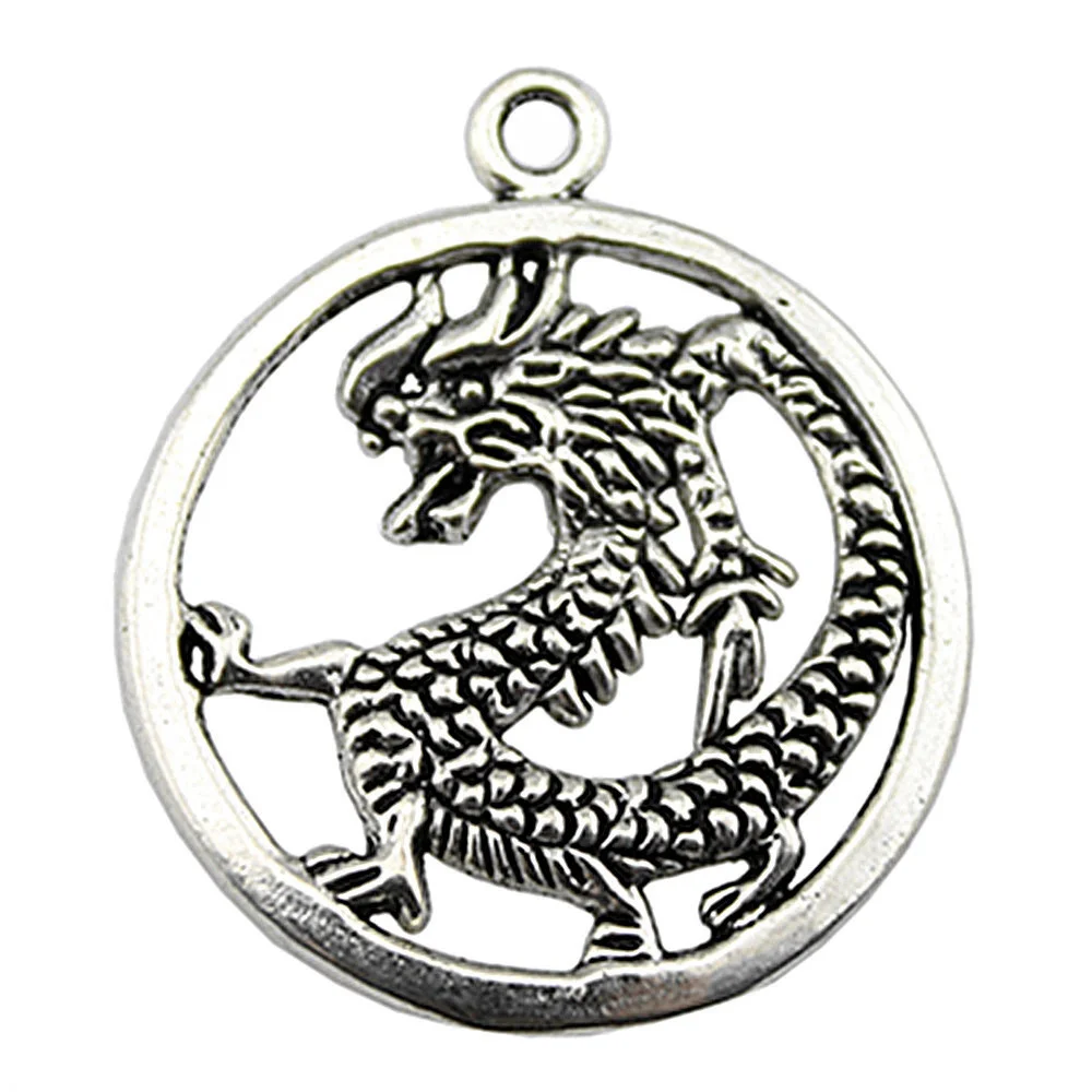 Antique Silver Color Gun Black Dragon Wings Charms Pendant Hand Crafts Accessories Zinc Alloy
