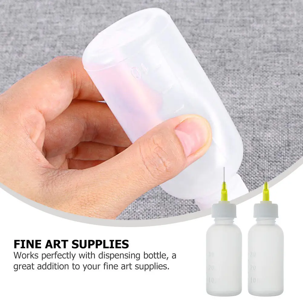 4Pcs Thickened Glue Dispensing Bottles Removable Needle Applicator for Thin Liquid Glue Ink Paints DIY Crafts Gluing Project