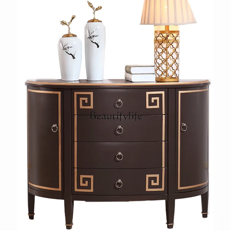 

FG40Simple and Light Luxury Entrance Curio Cabinet Small Apartment Sideboard Cabinet American Console Tables