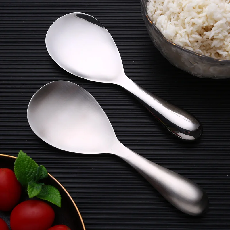 

Stainless Steel Rice Spoon Large Capacity Paddle Deepen Thicken Soup Dinnerware Tableware Kitchen Cooking Tools