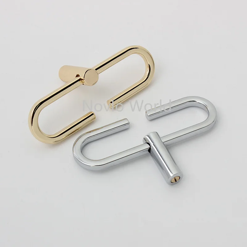 10-50pcs 69*13mm light gold double head oval shape long new design bag hanger for chain bag connector buckle purse hardware