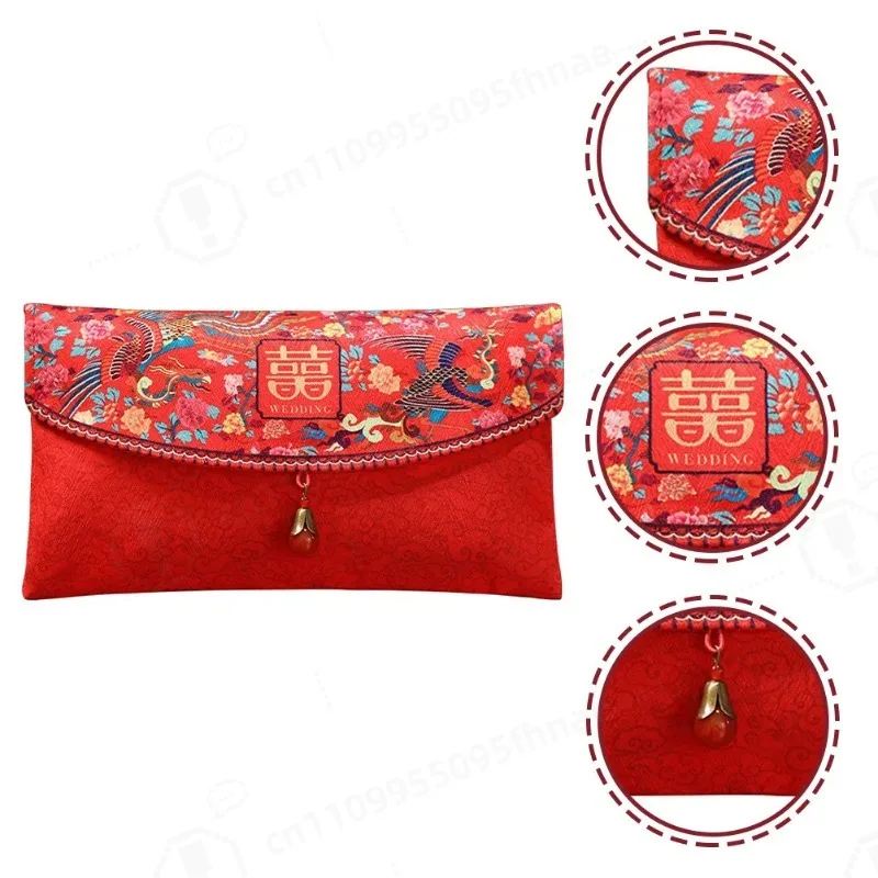 Sobres Rojos Estilo Chino, Paquetes Rojos Tradicionales para Bodas, Bolsas de Regalo Coloridas y Brillantes para Fiestas de Boda y Primavera