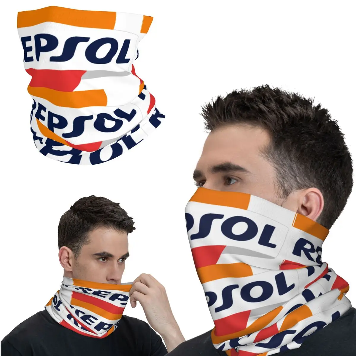 Repsolonew Motocross Bandana Neck Cover Printed Repsol Wrap Scarf Running Unisex Adult Windproof