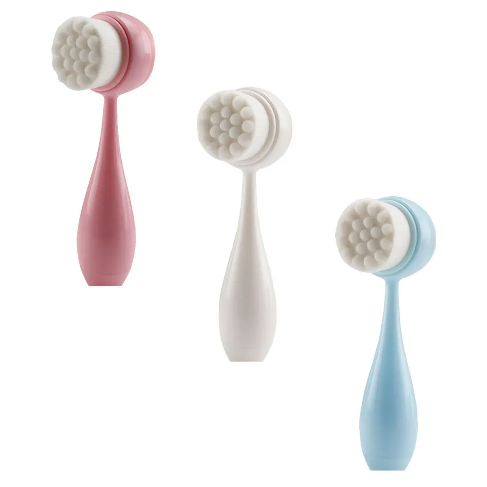 3 個のフェイスクレンジングブラシシリコーンスクラバーディープクリーン毛穴マッサージ角質除去肌フェイシャルクレンジングブラシ洗顔クリーナー