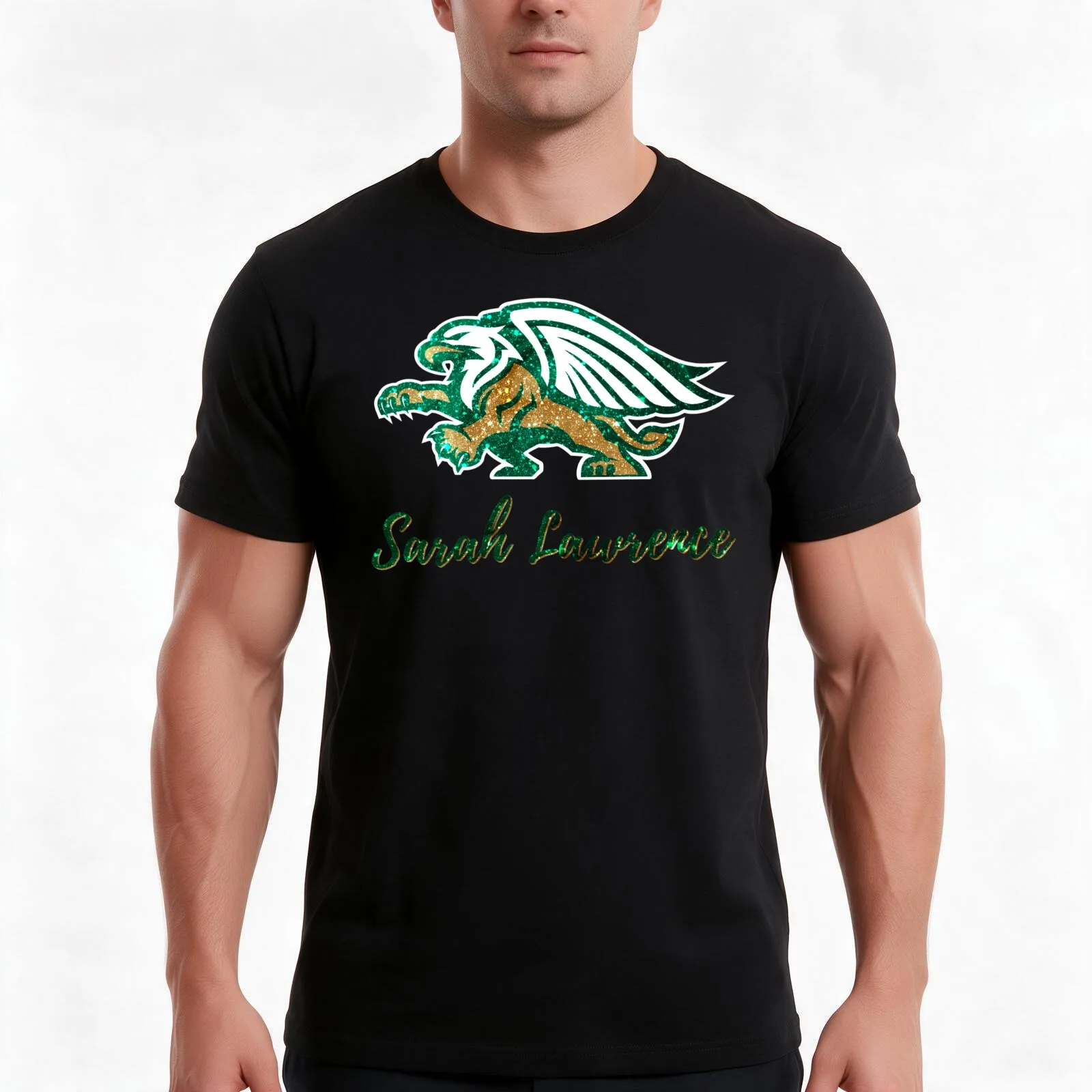 Glitter Sarah Lawrence College (2) T-Shirt, Summer Casual Cotton Tee, Oversized Streetwear Tops, Vintage Graphic Print
