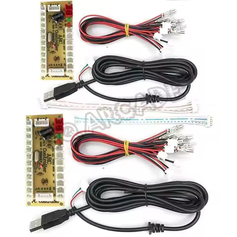 Placa USB Zero Delay Encoder Board 2.8mm 4.8mm 5Pin Cable Diy Kit for Joystick Push Button for Playing Game SQ Store
