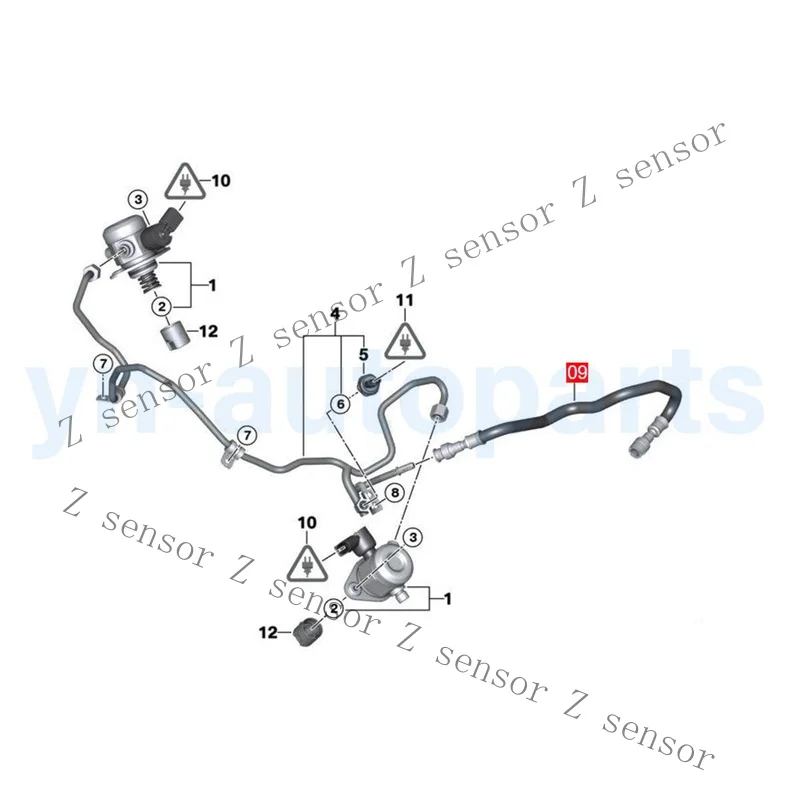 RRR+  Fuel Hose Feed to High Pressure Fuel Pump Inlet Line For BMW 5 6  7 Serise 10-13