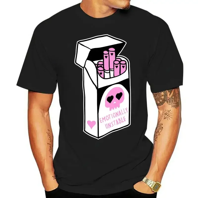 LE Emotionally Unstable Kawaii Pastel Goth Cigarette Men'S T Shirt Size S - 3Xl Top Quality graphic t shirts mens clothing