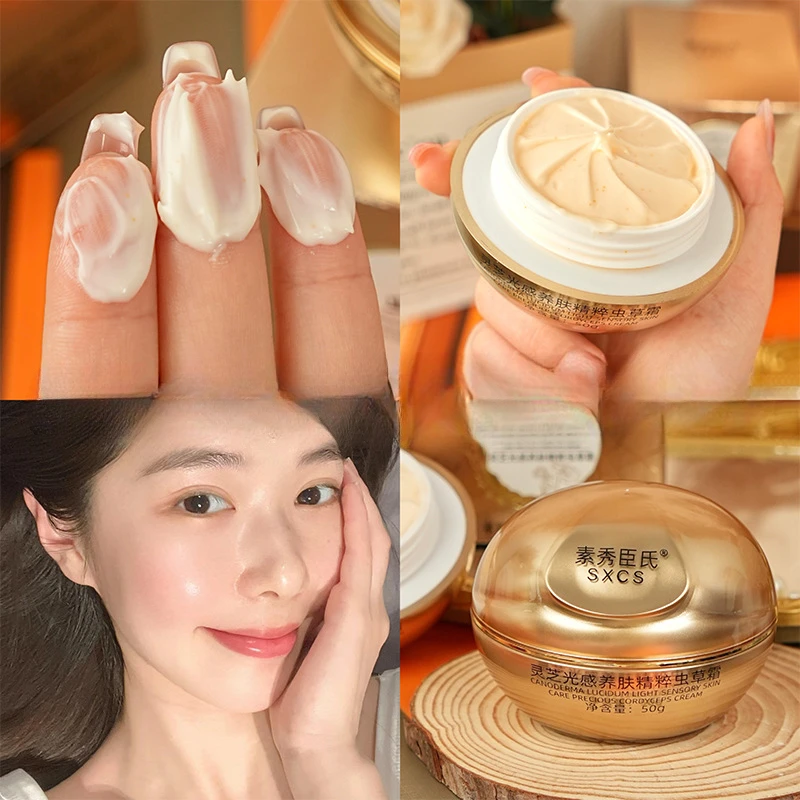 

Reishi Mushroom Cordyceps Luxury Face Cream Brightening Moisturizer Hydrating Fine Lines Reduction Dull Skin Revival Neck Care