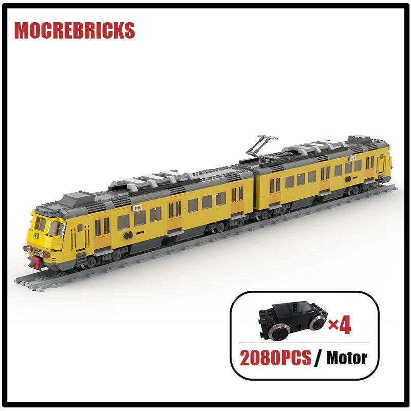 City Station Vehicle Dutch NS SGMm Passenger Train Technology Building Blocks Railway Carriage Sets Kid's DIY Toys Bricks Gifts