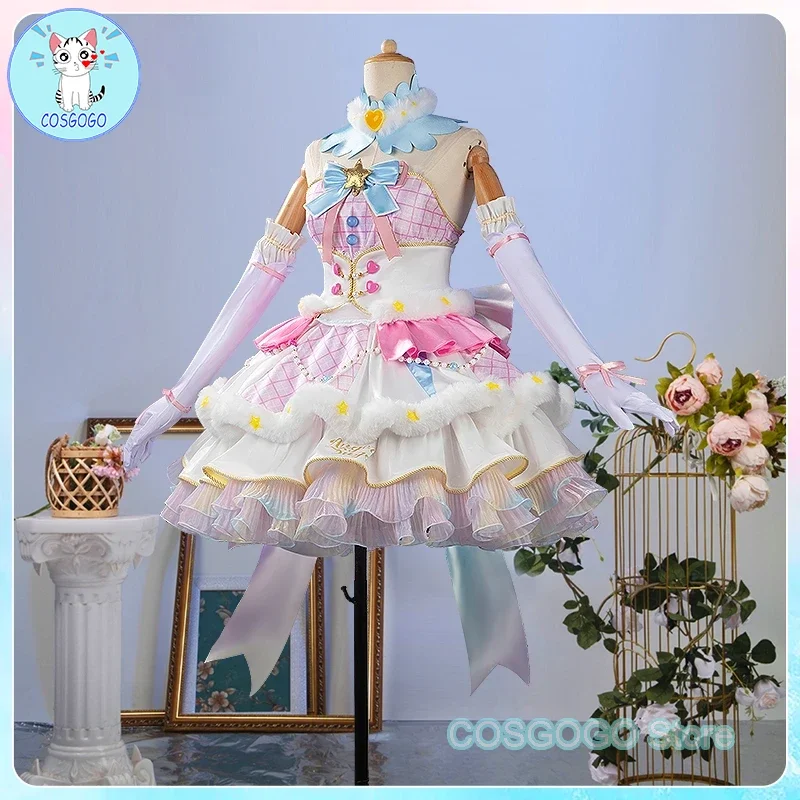 COSGOGO[Customized] Aikatsu! Series Hoshimiya Ichigo Shining Declara Cosplay Costume Game Anime Uniform Hallowen Play Role Cloth