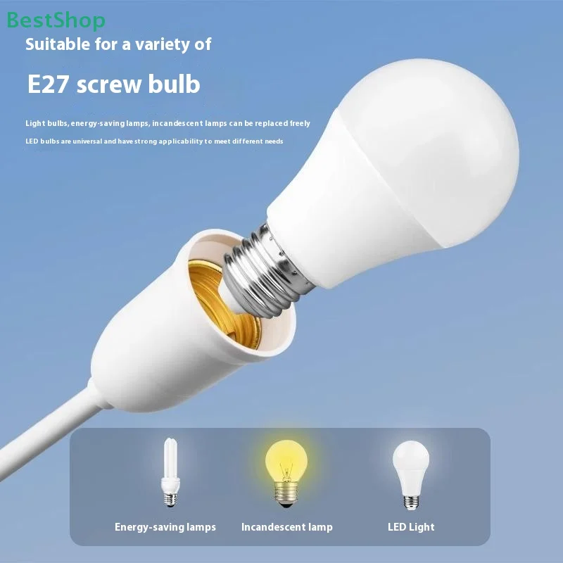 

〔Rebecca〕US/UK/EU Plug E27 Lamp Base Converter Direct Plug Swivel Lamp Holder With Switch Led Head Bulb Socket