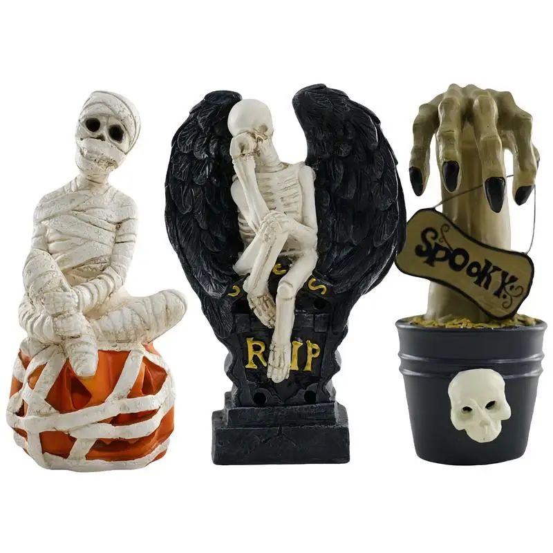 

Halloween Ghost Hand Flower Pot statues Atmosphere pumpkin skeleton statues Angel Skeleton Figurines Halloween Horror Decoration