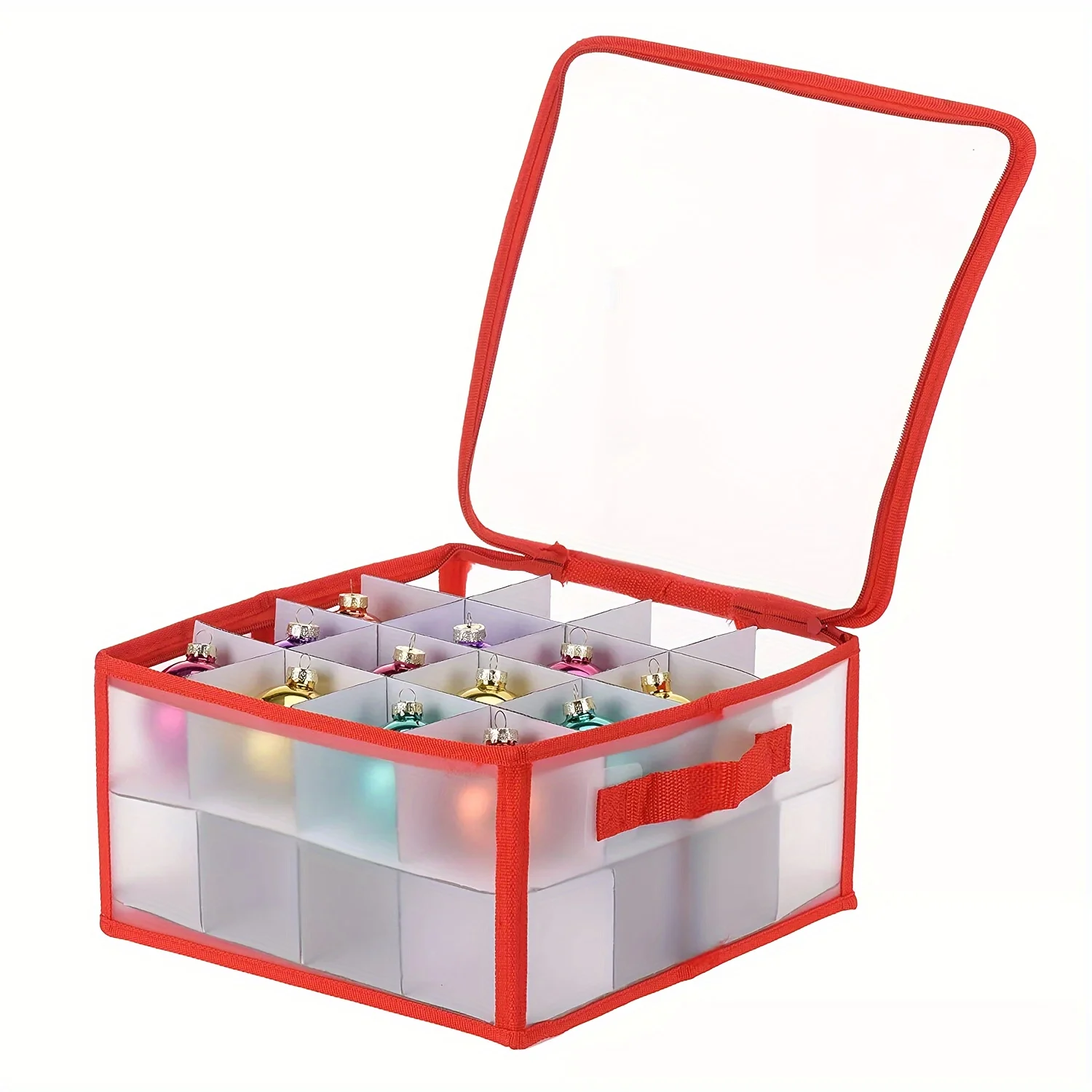 32/64 Grid Frosted Transparent Large Capacity Multiple Squares Storage Box Christmas Colored Ball Items Sorting Storage Bags