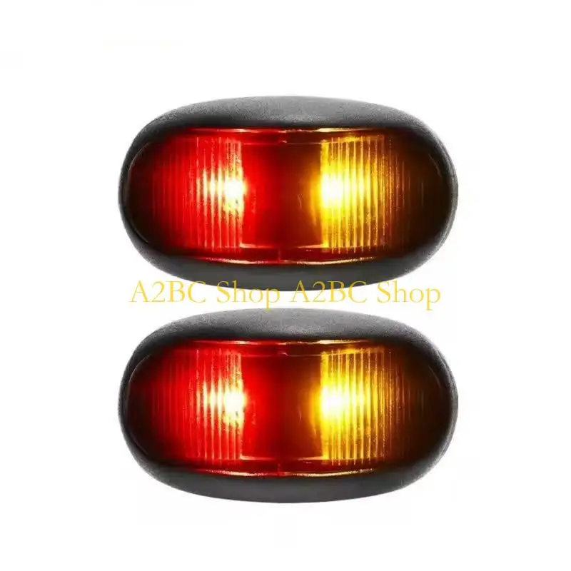 

A2BC Red Yellow LED Safety Light for Trucks Heavy Duty Waterproof Side Marker Lamp