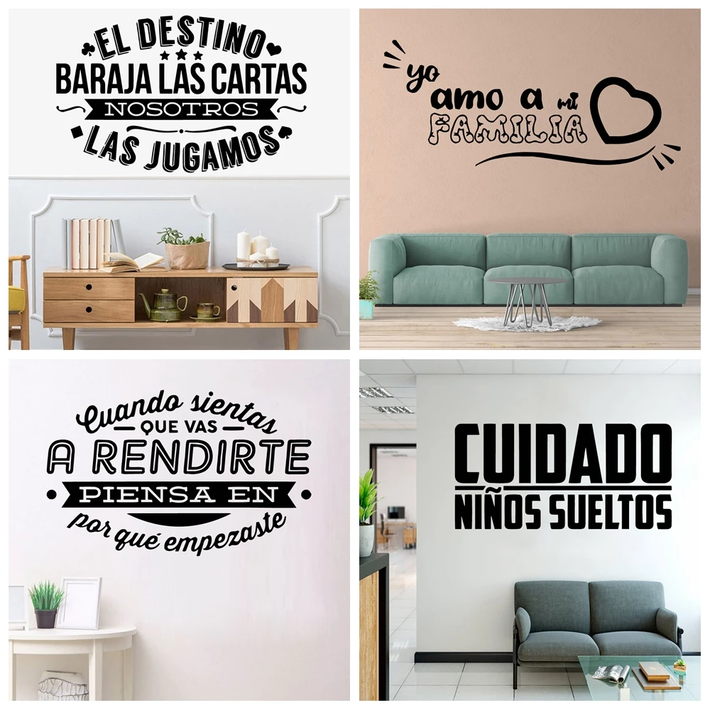 Spanish sentence Wall Sticker Removable Stickers Diy Wallpaper For Kids Rooms Home Decoration Decal Decor