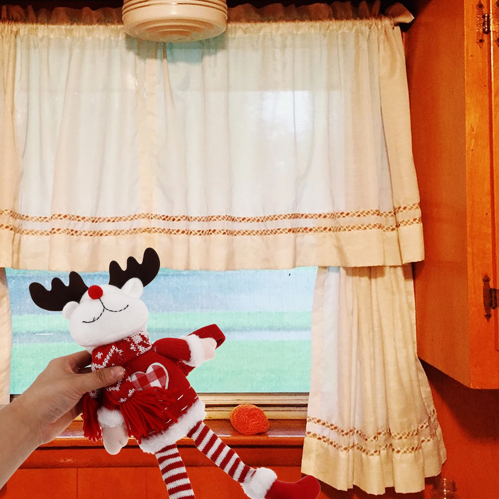 

Knitted Elk Holiday Curtain Tiebacks Christmas Reindeer Holdbacks Window Curtain Buckles Winter Decoration Xmas