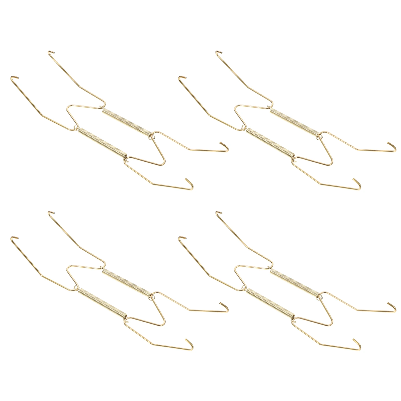 

4pcs Spring Hooks White Hangers Decorative Plate Wall Display Holder Metal Expandable Lightweight Round Square Plates