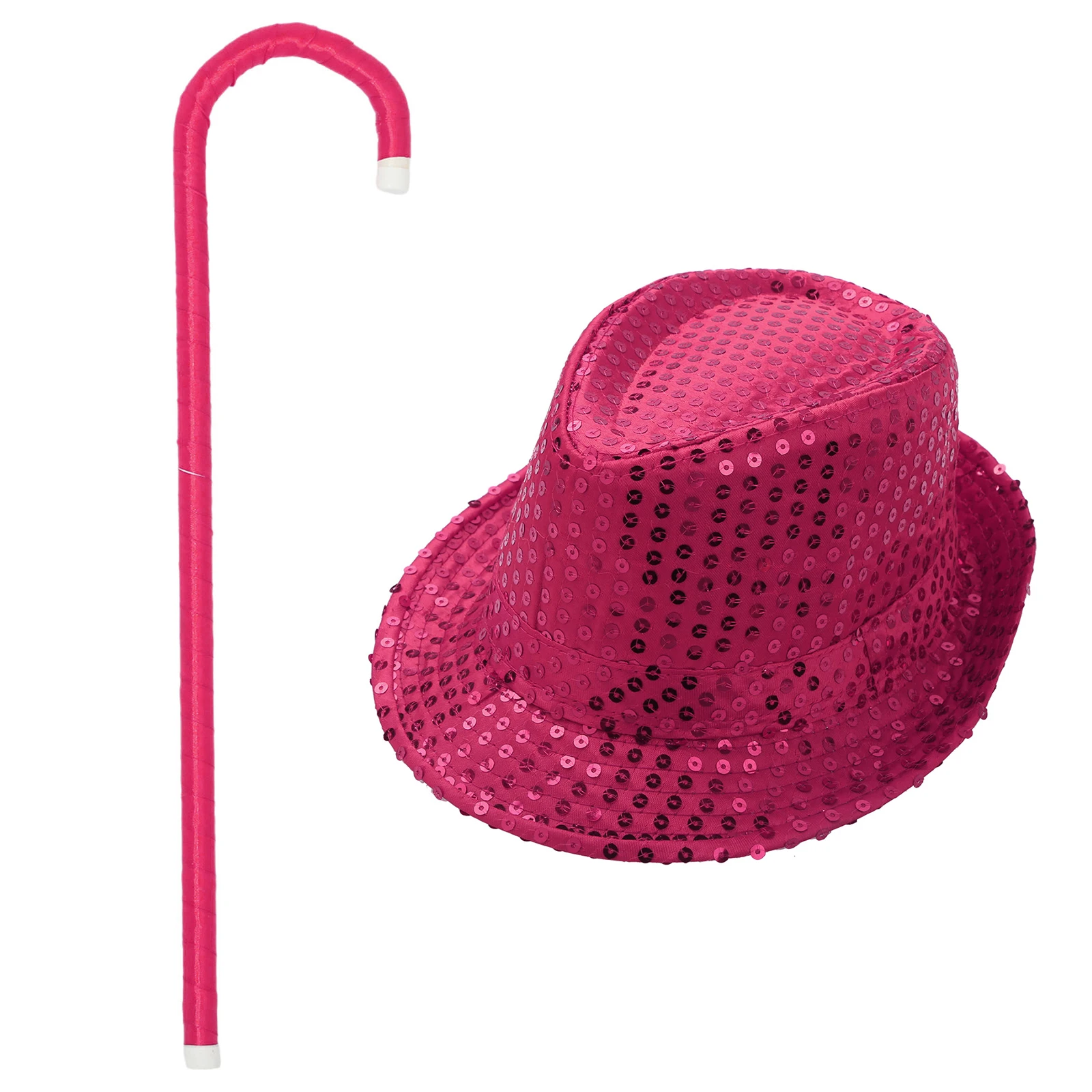 EUPSIIU 3 Pièces Chapeau de Danse Jazz Déguisement, Paillette Accessoire Disco Performance Chapeau Bretelles à Paillettes Noeud Papillon, JGA Fête à Thème,Spectacles de Jazz (Argent