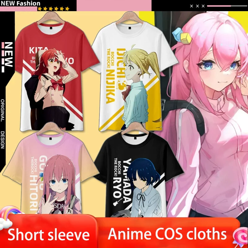 BOCCHI THE ROCK Cos Pain Anime Short Sleeve T-shirt COS Sweatshirt Adult Full Color Clothes Plus Size Holiday Gifts