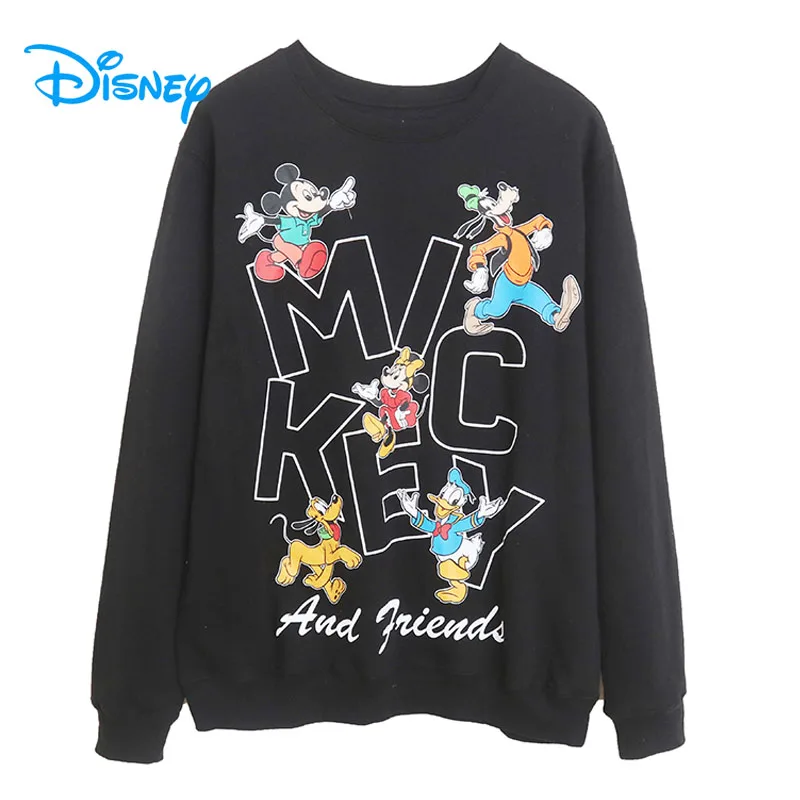 

Disney Mickey and Friends Print Fleece Sweatshirt Women Casual O Neck Long Sleeve Pullover Tops Female Streetwear Cartoon Jumper