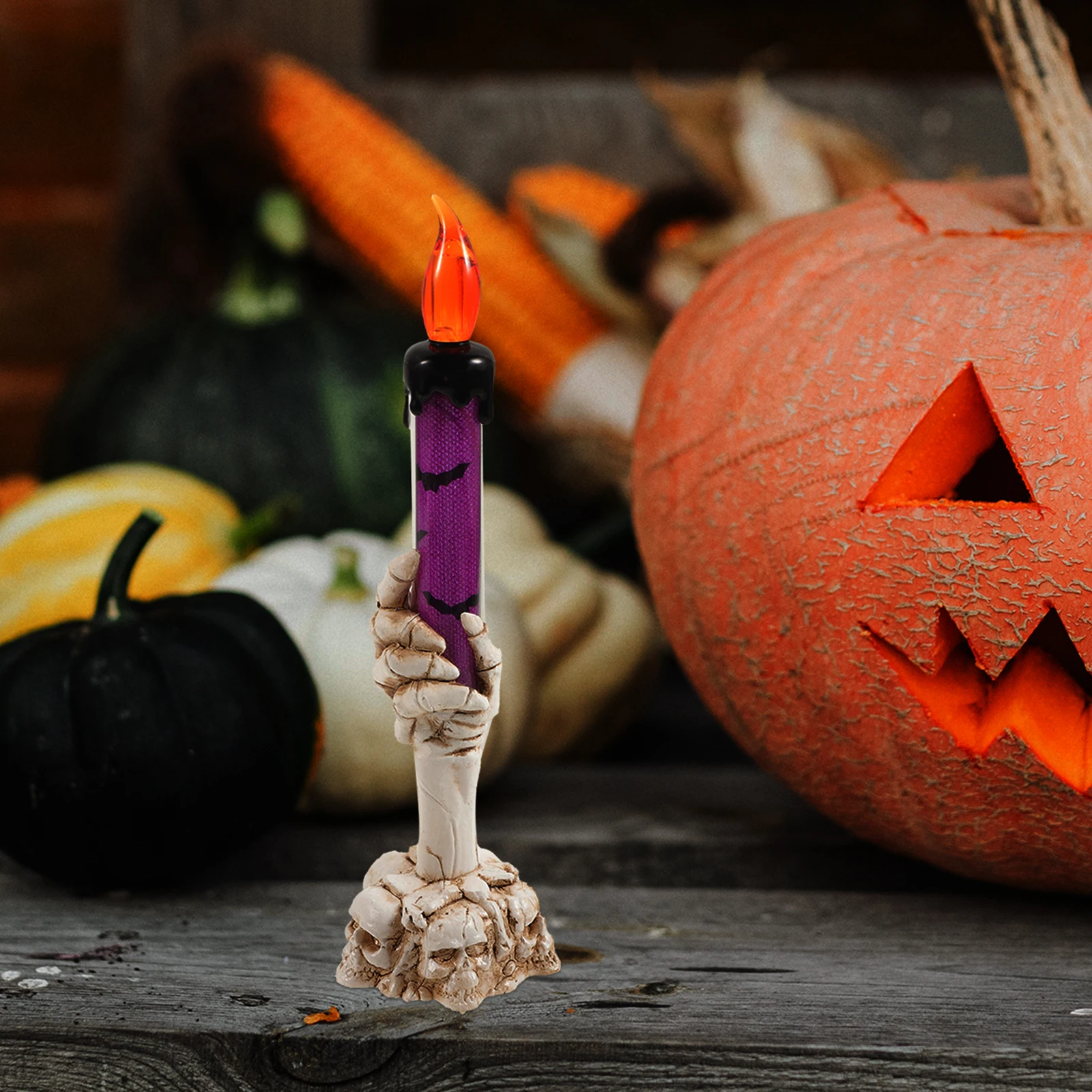 

2pcs LED Electronic Lamps Ghost Hand Candlestick Halloween Party Decorations for Home Garden Festival