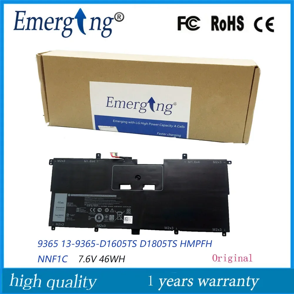 7.6V 46WH New Original  Laptop Battery NNF1C for Dell 9365 XPS13 13-9365-D1605TS D1805TS HMPFH NNF1C