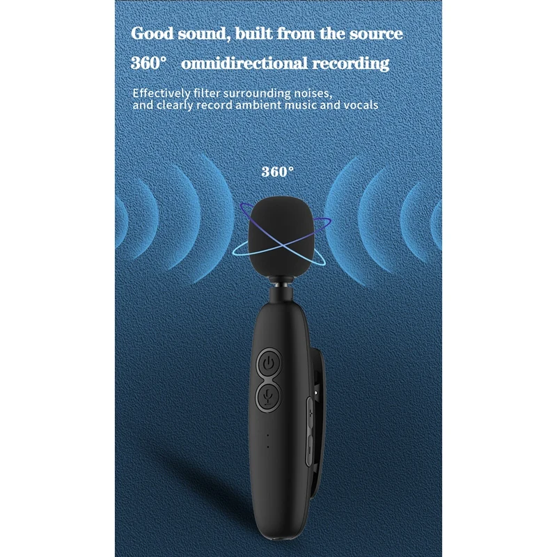 Microfone de lapela sem fio, interface tipo C, YouTube, Facebook, Live Stream, Vlogger, 2,4 GHz