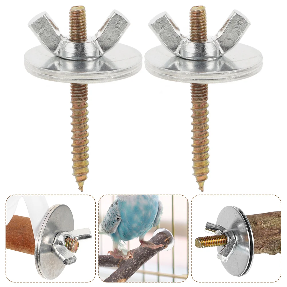 

12 Sets Bird Stand Screws Birdcage House Hanging Perch Pegs Parakeet Accessories Pet