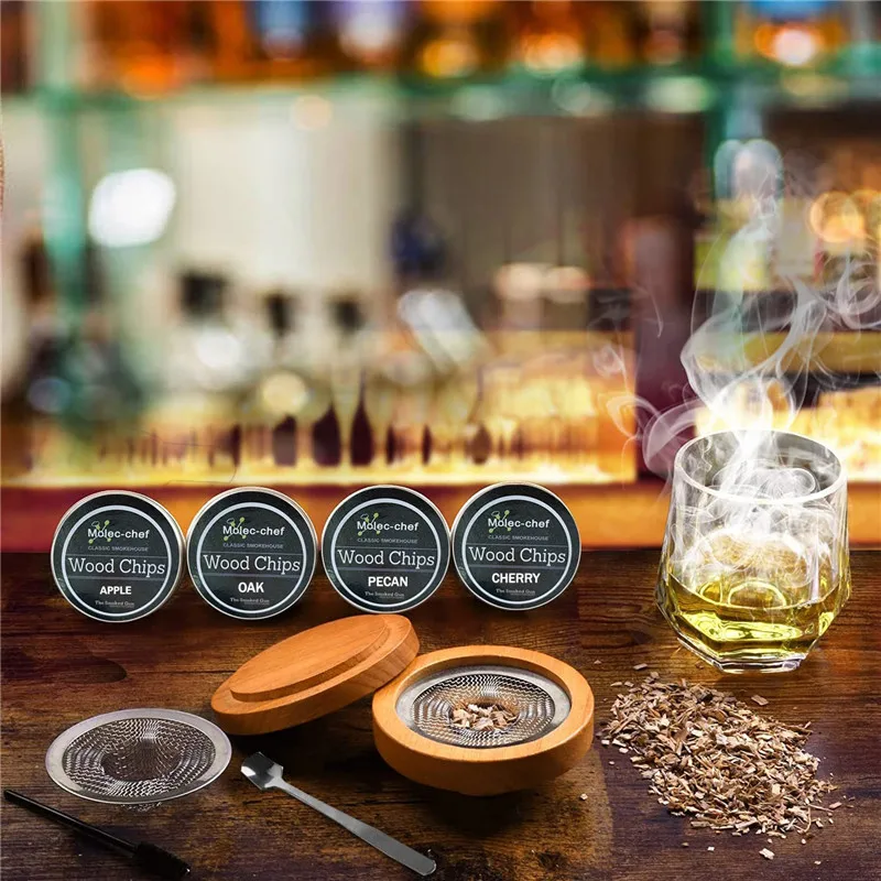 Cocktail Smoker Kit DIY Whiskey Wood Hood Smoker Bourbon Bartending Sawdust Smoker Drinks Kitchen Bar Accessories Tool Men Gift