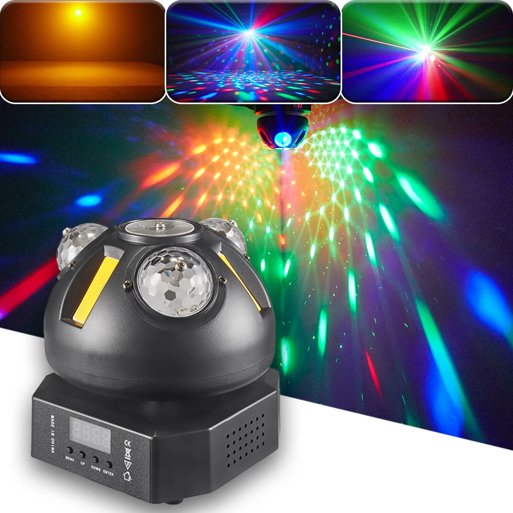 LED Disco Party Ball Light RG Laser RGB Beam Projection Lights DMX Sound Strobe DJ Club Bar Dance Hall Moving Head Lighting