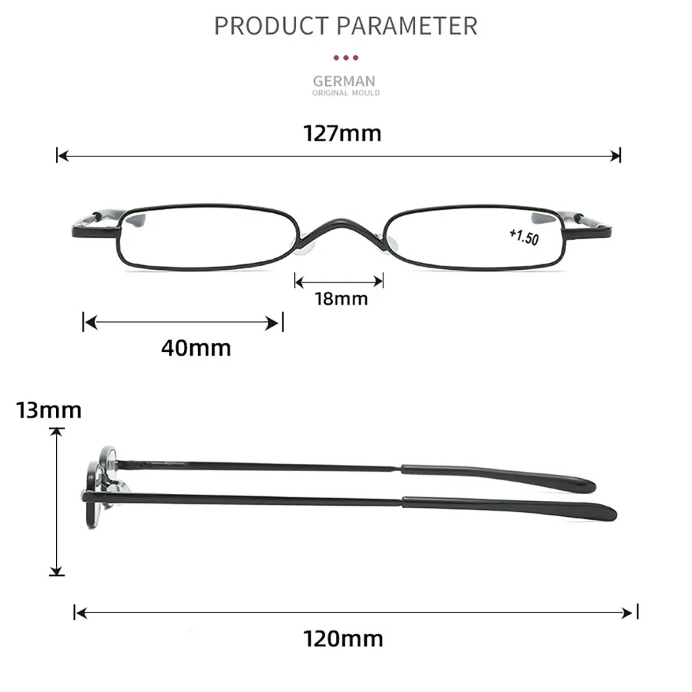 Ultra-Thin Myopia Optical Eyeglasses Mini Metal Frame Reading Glasses Men Women Portable Presbyopia Eyewear with Box +0.1-+0.4