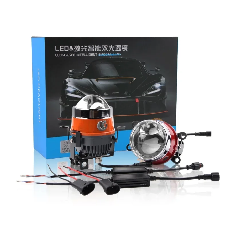 

3 Inch Bi-LED Projector Lens Headlight Retrofit - High/Low Beam Laser Fog Lamp Waterproof IP68 Car Light 13V 125W 6000K