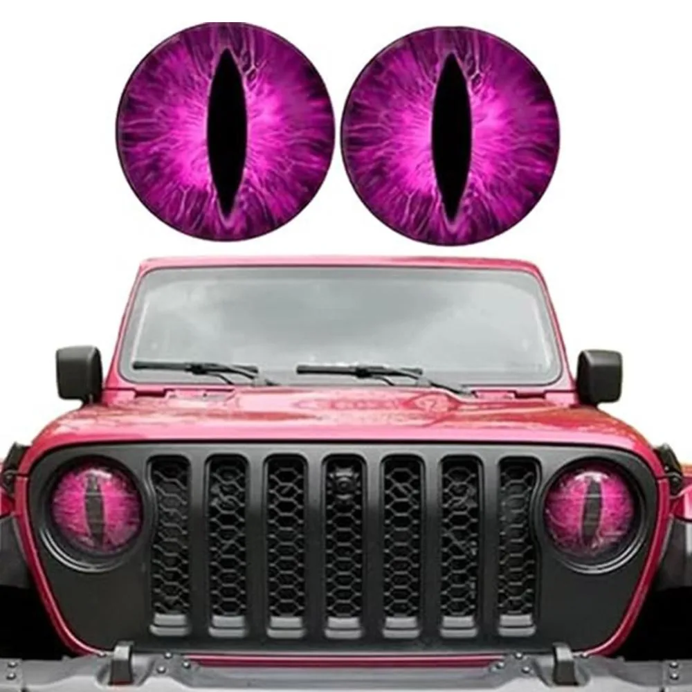 1 Pair Beast Eyes Decals New Bumper Decoration Round Eye 3D Stereo Eyes Jeep Headlights Headlight Decal Decal Stickers Truck