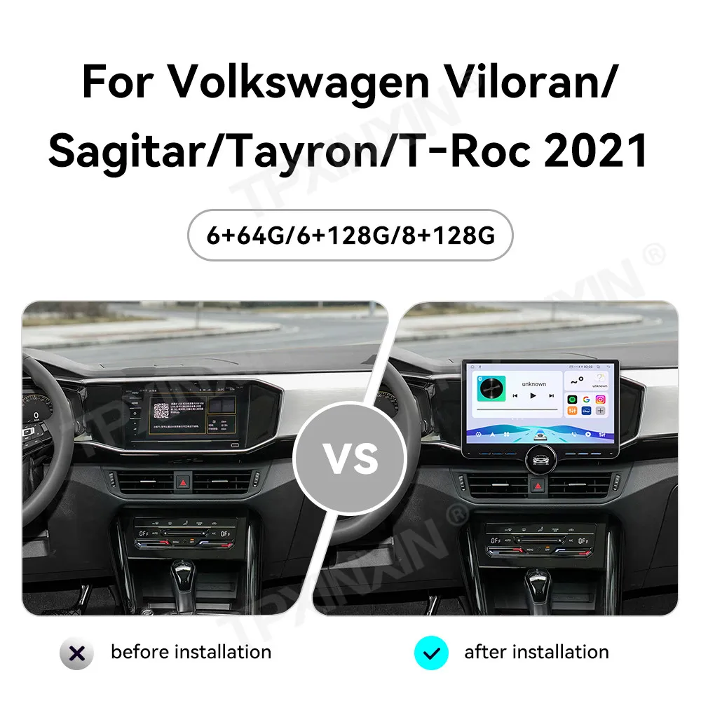 Touch Screen Car Radio For Volkswagen Viloran Sagitar Tayron T-Roc 2021 Android GPS Automotive Multimedia Auto Radio Stereo