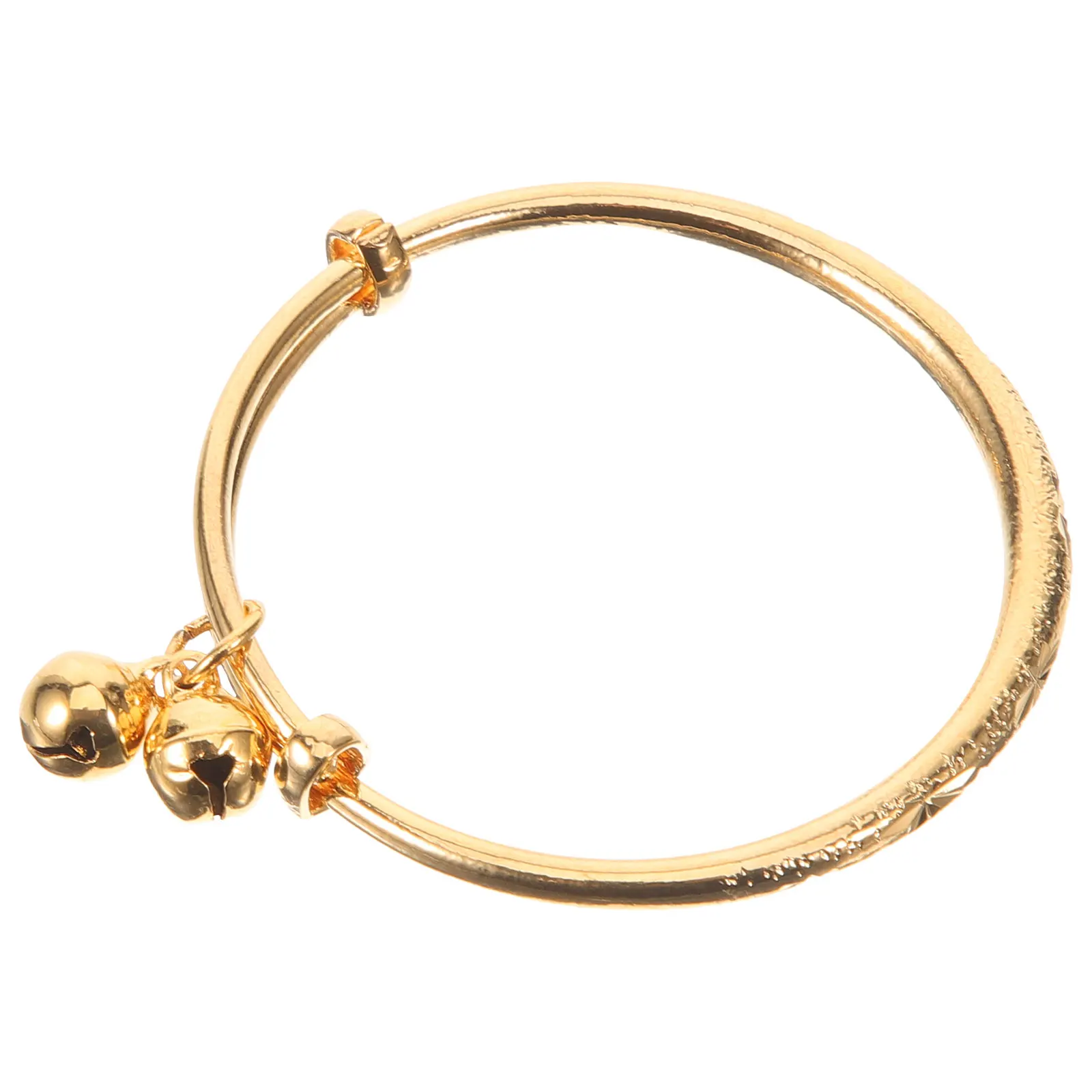 

1pc Imitation Gold Bracelet Premium Fashion Bangle Delicate 50Mm Inner Diameter Bell Accent Jewelry
