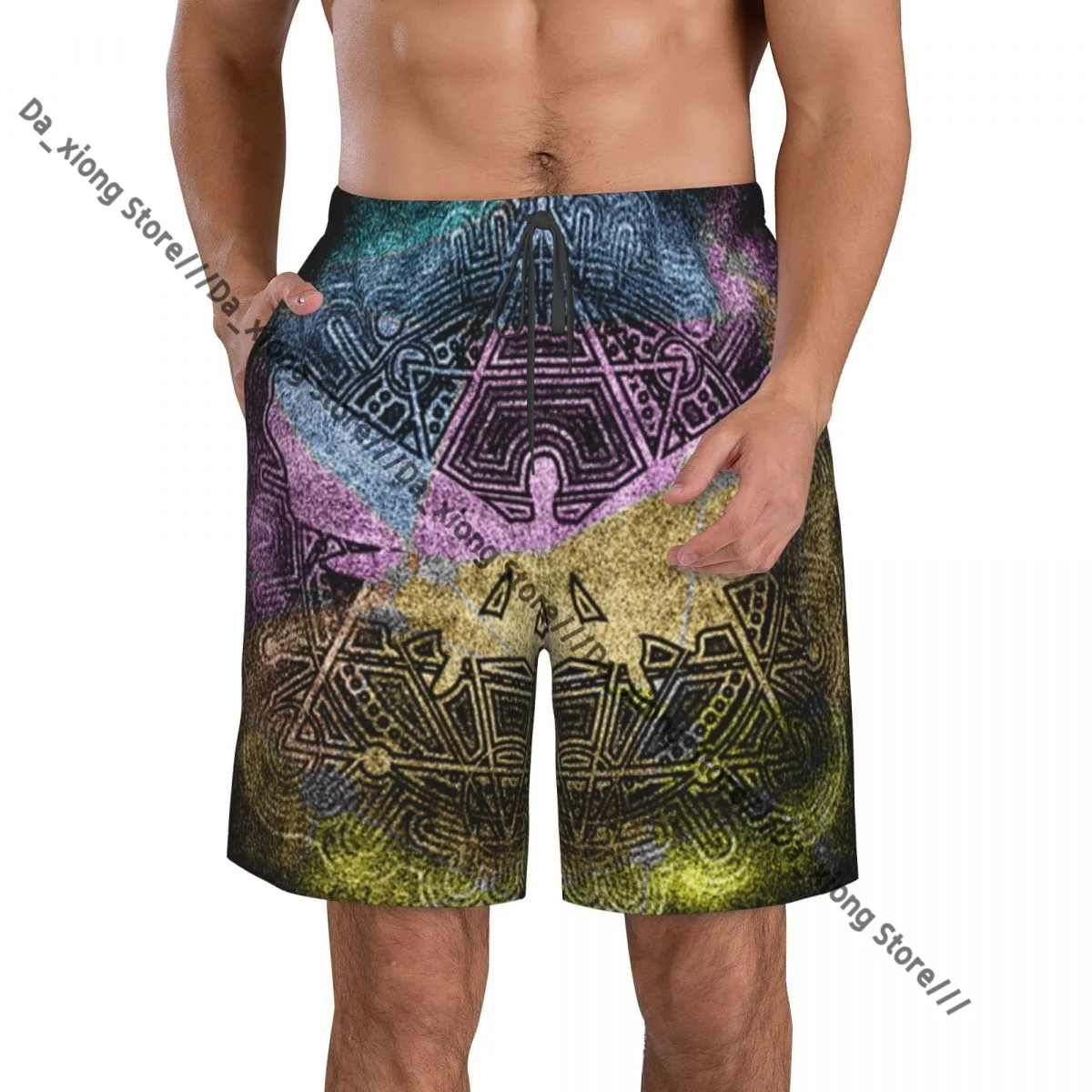 

Мужские пляжные короткие шорты для плавания Mystery Witchcraft Оккультный и алхимический серфинг Спортивные шорты для плавания Купальники