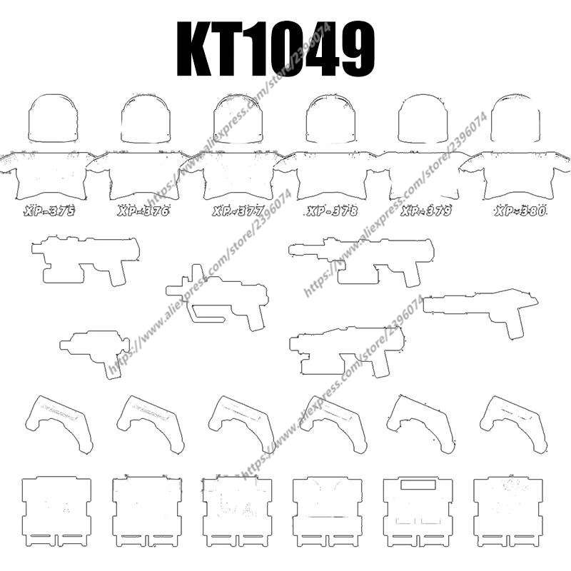 KT1049 Actiefiguren Filmaccessoires Bouwstenen Bakstenen speelgoed XP375 XP376 XP377 XP378 XP379 XP380