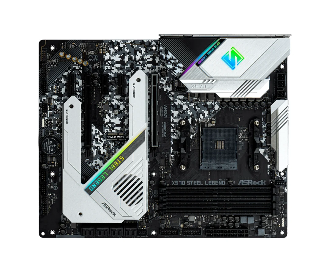Placa-mãe ASROCK X570 Steel Legend X570 AMD AM4 para CPU Ryzen 7