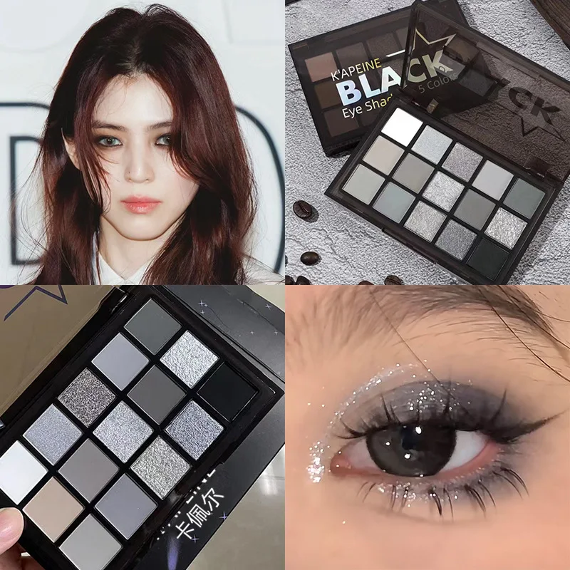Paleta de sombras Dark Knight de 15 cores Paleta de cimento punk de maquiagem esfumaçada