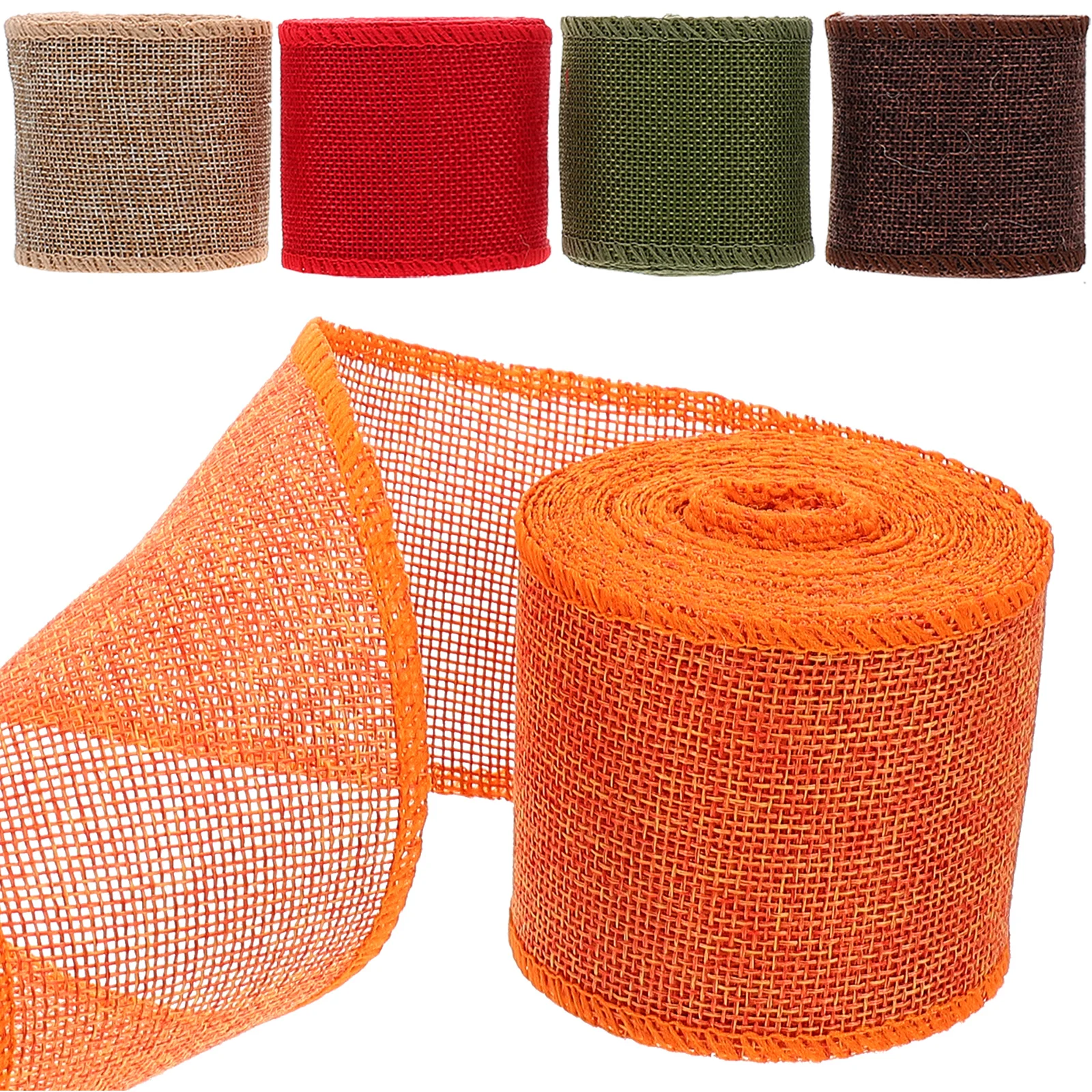 

5 Rolls Christmas Ribbon Present Delicate Gift Curly Themed Wear-resistant Wired Polyester Wrapping