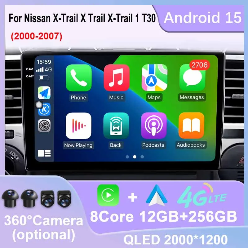 Bluetooth DSP Car Stereo Radio For Nissan X-trail 1 T30 2000-2007 WIFI 4G GPS Multimedia Video Player Wireless Carplay Auto