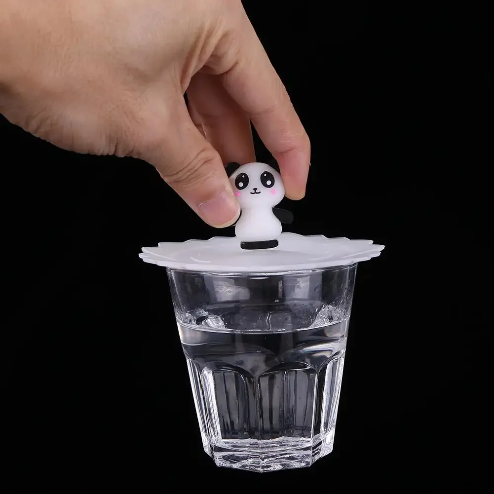 Cup Cover Cute Silicone Cup Cover High Temperature Resistance Sealed Cups Lids Tea Mug Cups Suction Seal Cap Diameter10