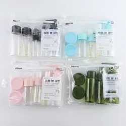 6/7pcs Portable Travelling Dispenser Bottle Pressed Lotion Bottle Cosmetic Empty Bottle Set Cream Bottle