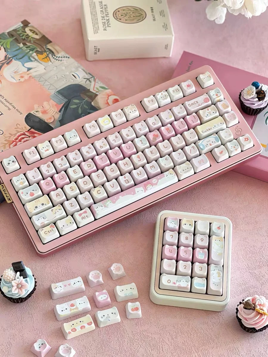 

Mifuny Maorbeng Keycaps Anime Custom Keycap 141key PBT Dry Subbed MOA Profile Kawaii Key Cap Ergonomic for Mechanical Keyboard