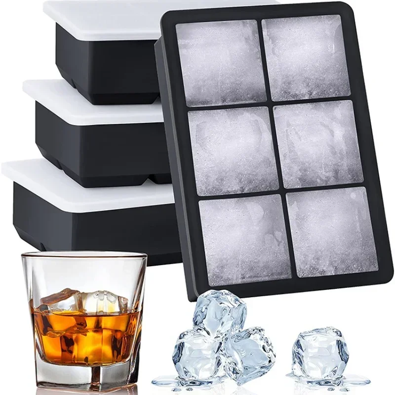 Moules à glaçons en silicone sûrs avec couvercle, moules à glaçons sphériques, moules à glaçons réutilisables pour whisky, moules à glaçons pour cocktails, congélateur, bricolage, articles de bar faits maison