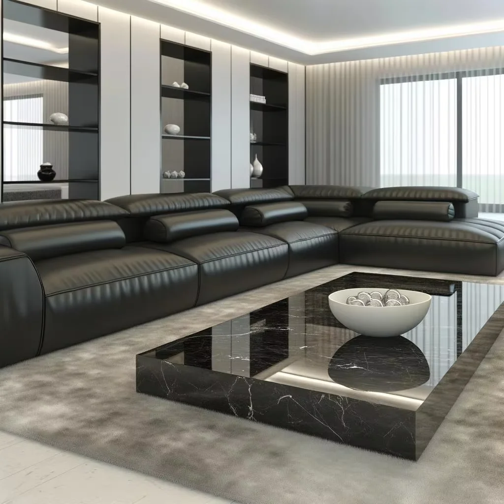 %k for   Black Corner Sofa Set Simple Living Room Bedroom Hotel Home Furniture for Apartments Malls Schools Massage Feature*