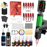 Kit de tatuaje TRO, Kit de pluma de tatuaje con pantalla a Color para maquillaje permanente, Kit de máquina de tatuaje, fuente de alimentación inalámbrica para tatuaje, Kit de tatuaje
