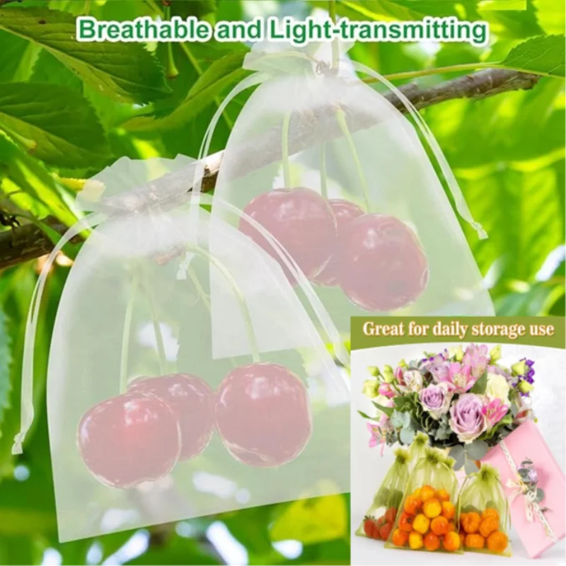 

Многоразовые защитные сетчатые сумки для фруктов, зеленый садовый барьер для вредителей, чехол для деревьев, овощей, винограда, клубники, рисования