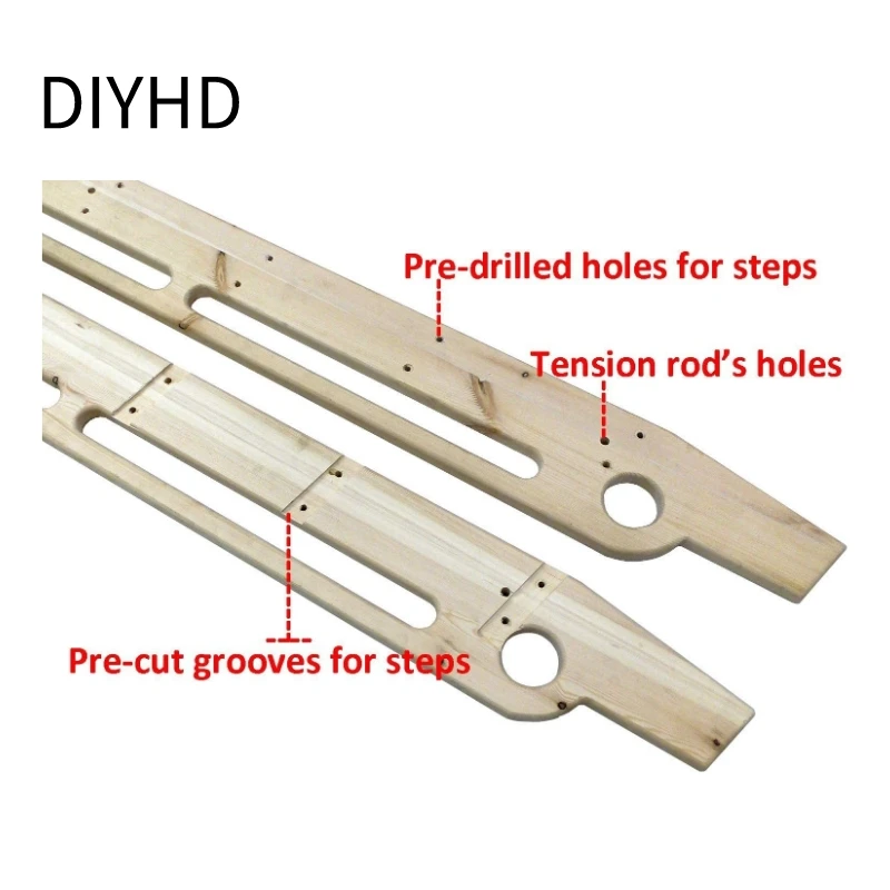 Imagem -06 - Diyhd 87 96 Inacabado Rolling Biblioteca Step Madeira Escada com Glab Handle Nenhum Hardware Deslizante